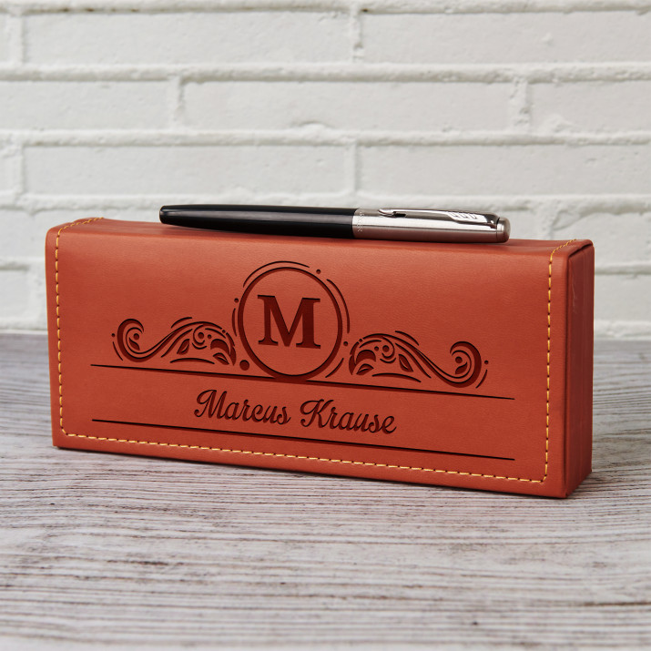 Monogramm Vor- und Nachname - Füller Parker im Etui